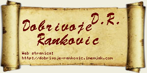 Dobrivoje Ranković vizit kartica